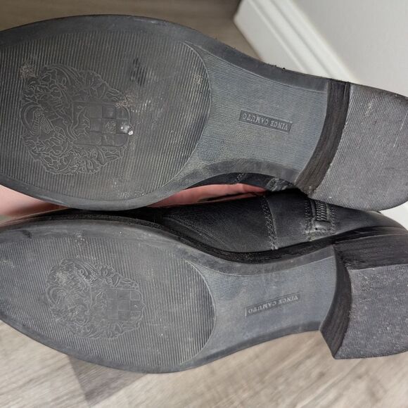 Vince Camuto Valero Black Leather Knee High Strap Riding Boots Womens 7.5 - Picture 6 of 7